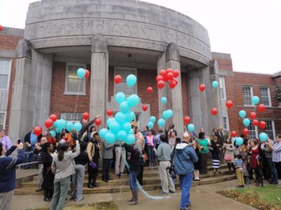 Sending off balloons at adoption ceremony. Courtesy of Google images.