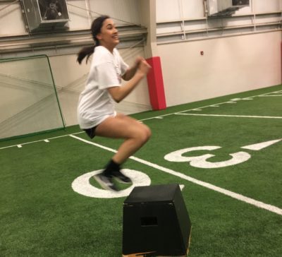 Keely Solida practicing for 2017 Fall Volleyball season. 
